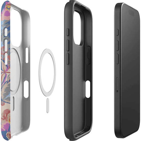 Warm Taupe Floral iPhone 16 Pro Magsafe Impact Case